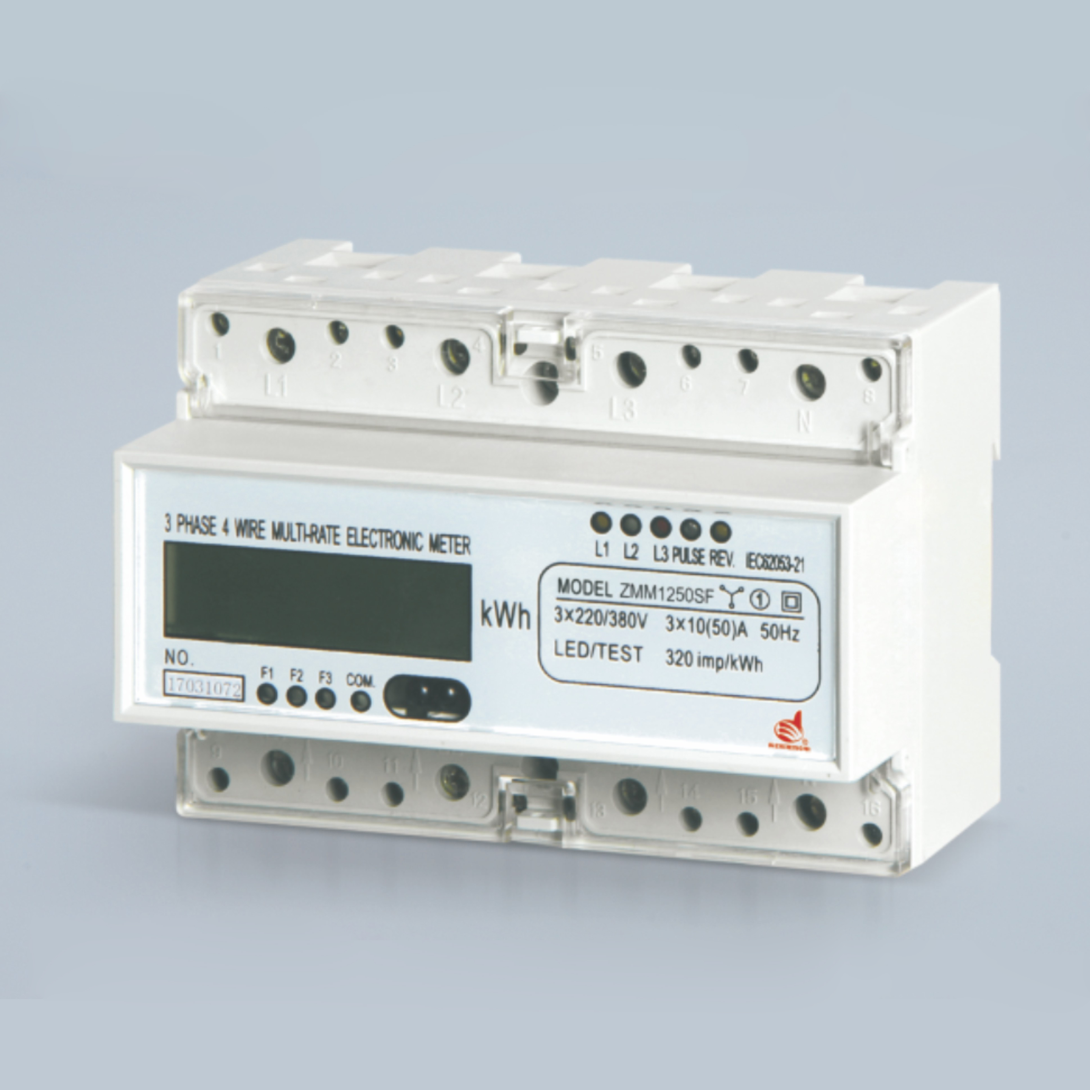 ZMM1250SF Three Phase Electronic Multi-tariff  DIN-rail Active Energy Meter